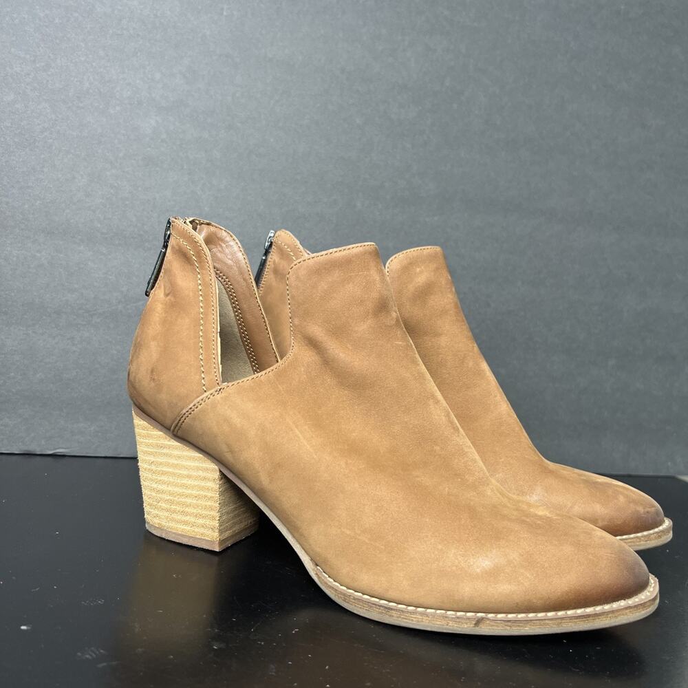 Blondo Women Neda Waterproof Suede Leather Bootie/Back Zip Size US 9.5 Camel